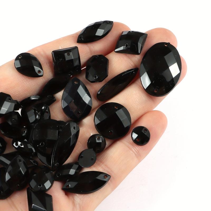 100pcs Assorted Rhinestones DIY Jewelry Making Supplies Geometric Patterns