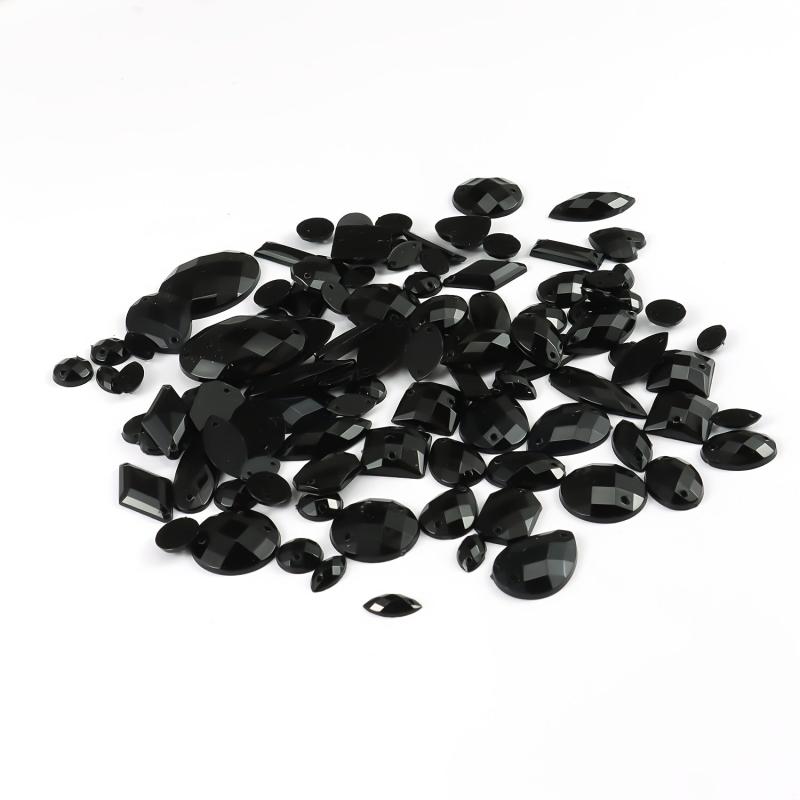 100pcs Assorted Rhinestones DIY Jewelry Making Supplies Geometric Patterns