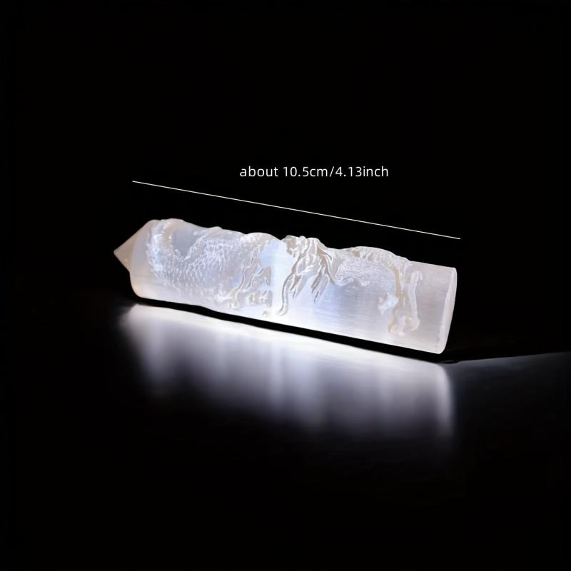 Boho Selenite Dragon & Phoenix Carved Crystal Tower DIY Gift