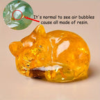 Charming Crystal Resin Sleeping Cat Ornament Home Decor Gift Pet Occasions