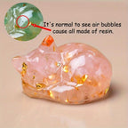 Charming Crystal Resin Sleeping Cat Ornament Home Decor Gift Pet Occasions