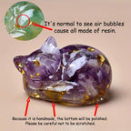 Charming Crystal Resin Sleeping Cat Ornament Home Decor Gift Pet Occasions