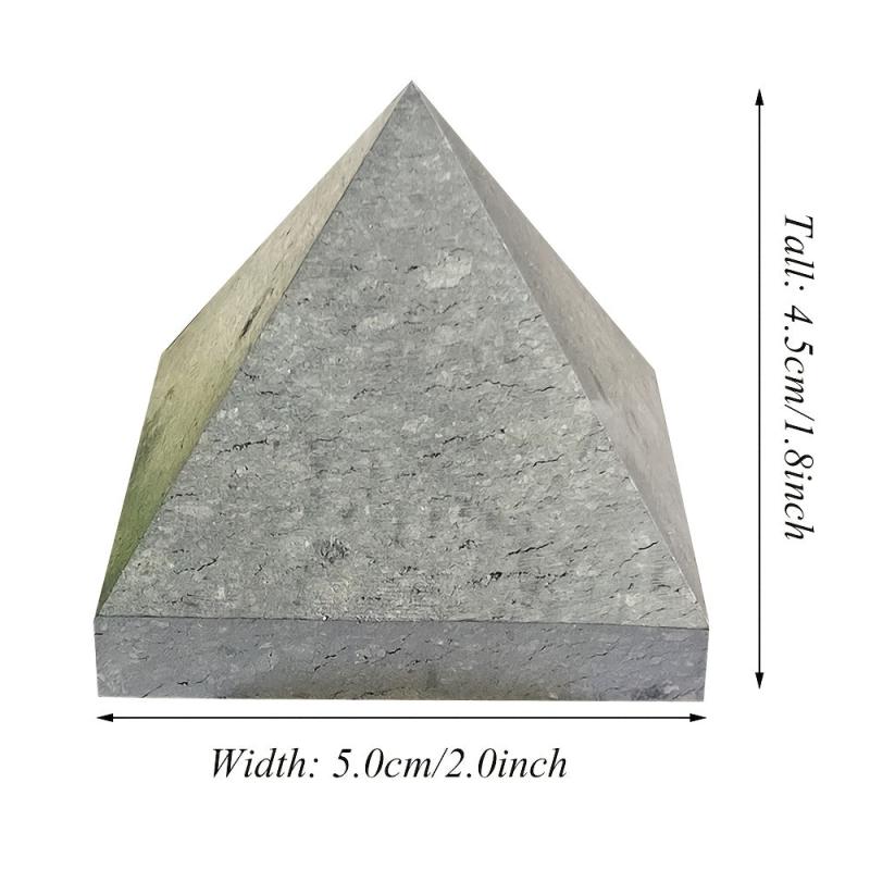 Natural Shungite Pyramid Hexagonal Quartz Stone for Chakra Balancing