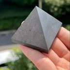 Natural Shungite Pyramid Hexagonal Quartz Stone for Chakra Balancing