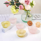 High Rose Quartz Citrine Crystal Bowl Home Decor Gift