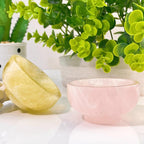 High Rose Quartz Citrine Crystal Bowl Home Decor Gift