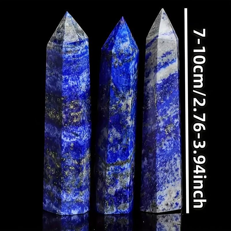 Bohemian Crystal Tower Lapis and Aquamarine Pointed Single Crystal Column