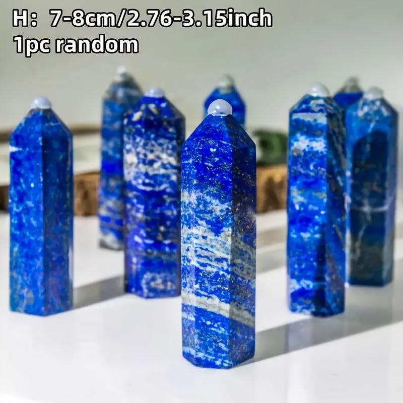 Bohemian Crystal Tower Lapis and Aquamarine Pointed Single Crystal Column