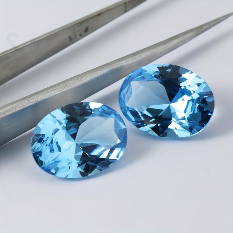 12x16mm Sea Lab Synthetic Gemstone Round Cut DIY Jewelry Making