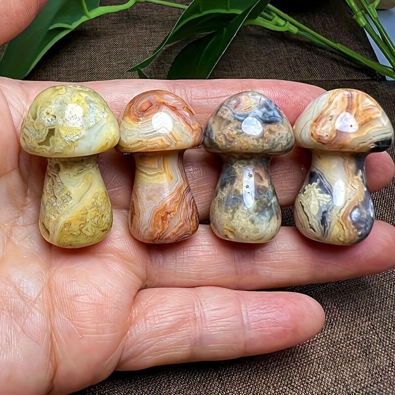 Natural Agate Mushroom Geode Crystal Cave Striped Multicolor Mar