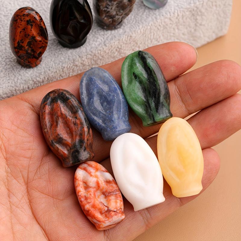 5pcs JXMYBA Natural Stone Carved Female Reproductive Organ Art