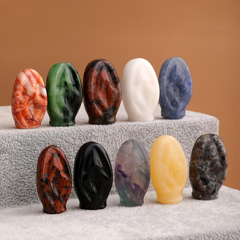 5pcs JXMYBA Natural Stone Carved Female Reproductive Organ Art