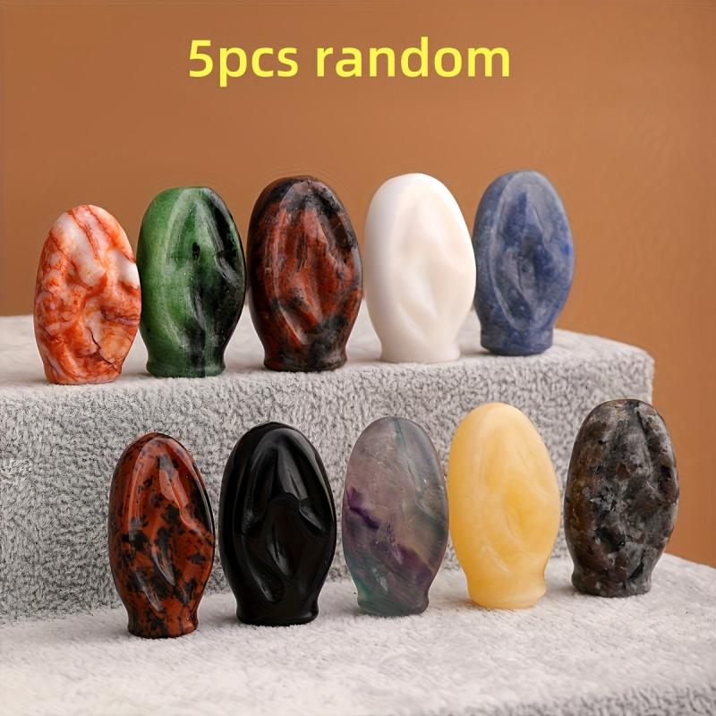 5pcs JXMYBA Natural Stone Carved Female Reproductive Organ Art