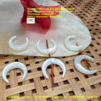 Crescent Moon Pendant Cultured Seashell Charm for Jewelry Making 15x14mm