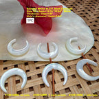 Crescent Moon Pendant Cultured Seashell Charm for Jewelry Making 15x14mm