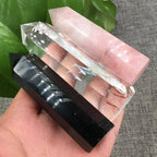 3pcs Rose Quartz Crystal Wand Set