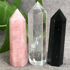 3pcs Rose Quartz Crystal Wand Set