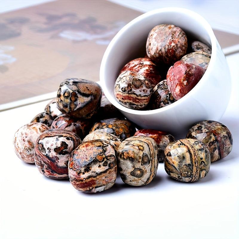 Leopard Stone Tumbled Stones - Faux Gemstones for Planters, Jewelry
