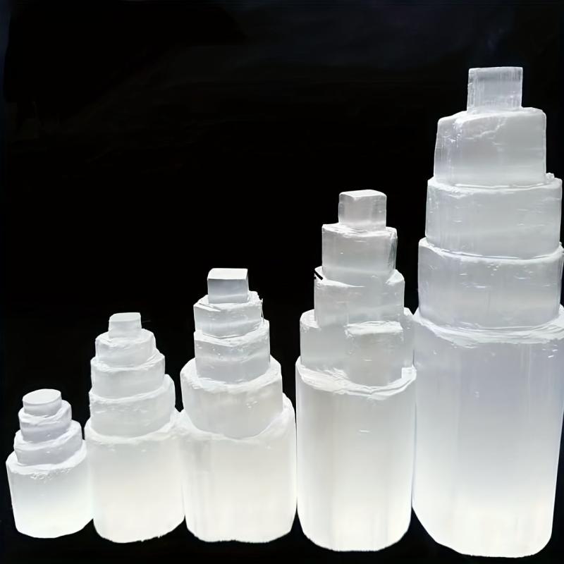 Large Selenite Skyscraper Stone Decor - Bohemian Style Indoor & Outdoor Use