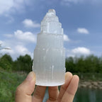 Large Selenite Skyscraper Stone Decor - Bohemian Style Indoor & Outdoor Use