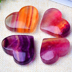 1pc Vibrant Amethyst & Rose Quartz Heart Shaped Rock Crystal Marbled Decor