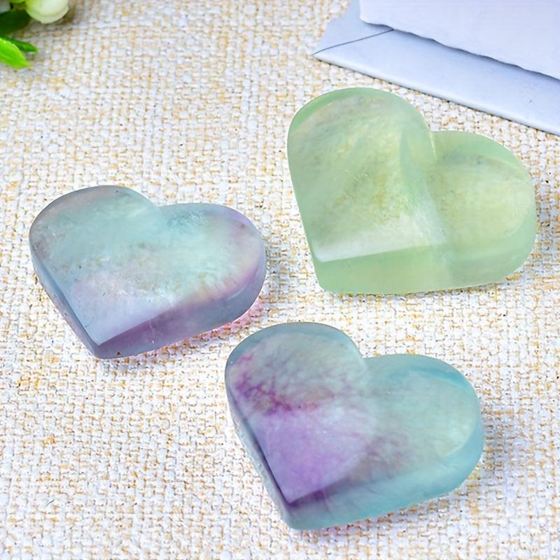 1pc Vibrant Amethyst & Rose Quartz Heart Shaped Rock Crystal Marbled Decor