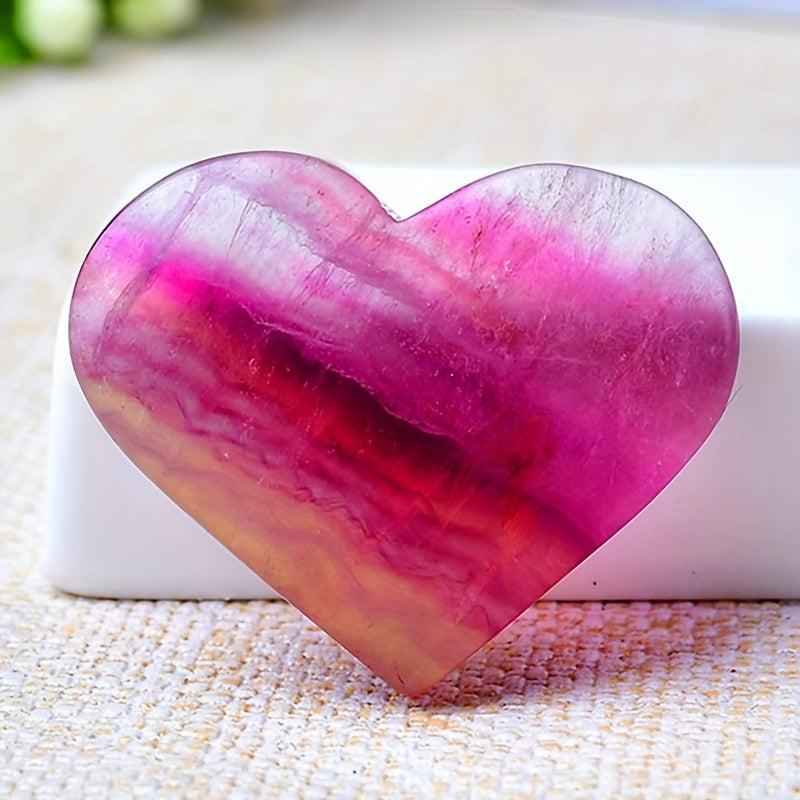 1pc Vibrant Amethyst & Rose Quartz Heart Shaped Rock Crystal Marbled Decor