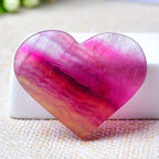 1pc Vibrant Amethyst & Rose Quartz Heart Shaped Rock Crystal Marbled Decor