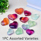 1pc Vibrant Amethyst & Rose Quartz Heart Shaped Rock Crystal Marbled Decor