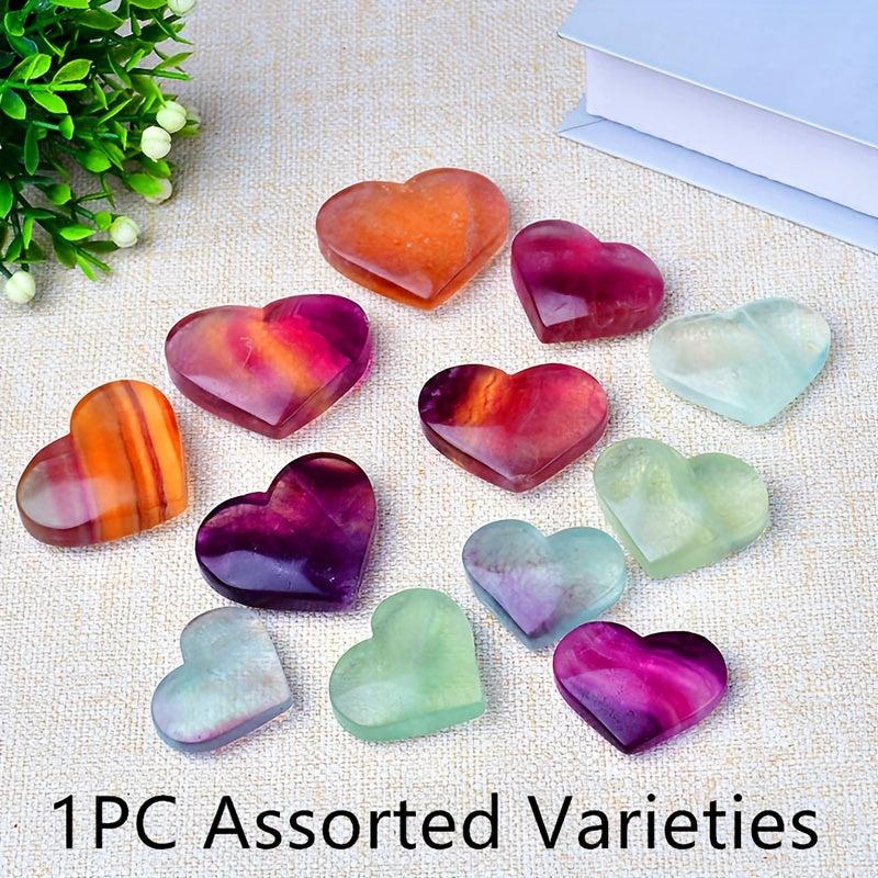 1pc Vibrant Amethyst & Rose Quartz Heart Shaped Rock Crystal Marbled Decor
