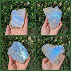 Moonstone Crystal Slice Flashy Rainbow Iridescence Oval Meditation Stone