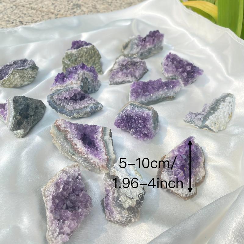 8g Violet Quartz Crystal Geode Cluster Druzy Crystal for Home Decor