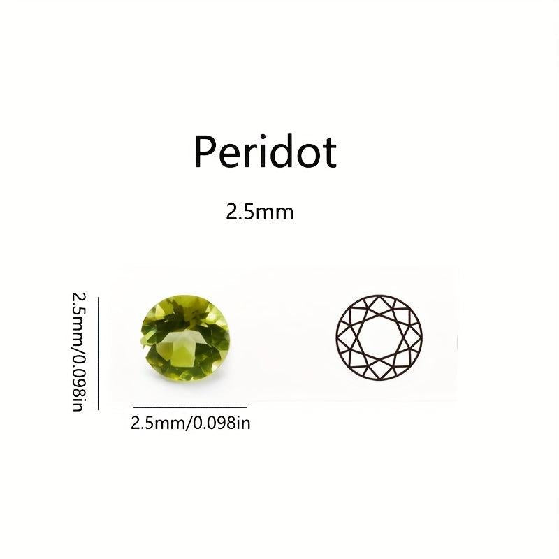 1pc Olive Greenish Round Cut 2-10mm for Jewelry Making August Birthstone