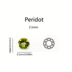 1pc Olive Greenish Round Cut 2-10mm for Jewelry Making August Birthstone