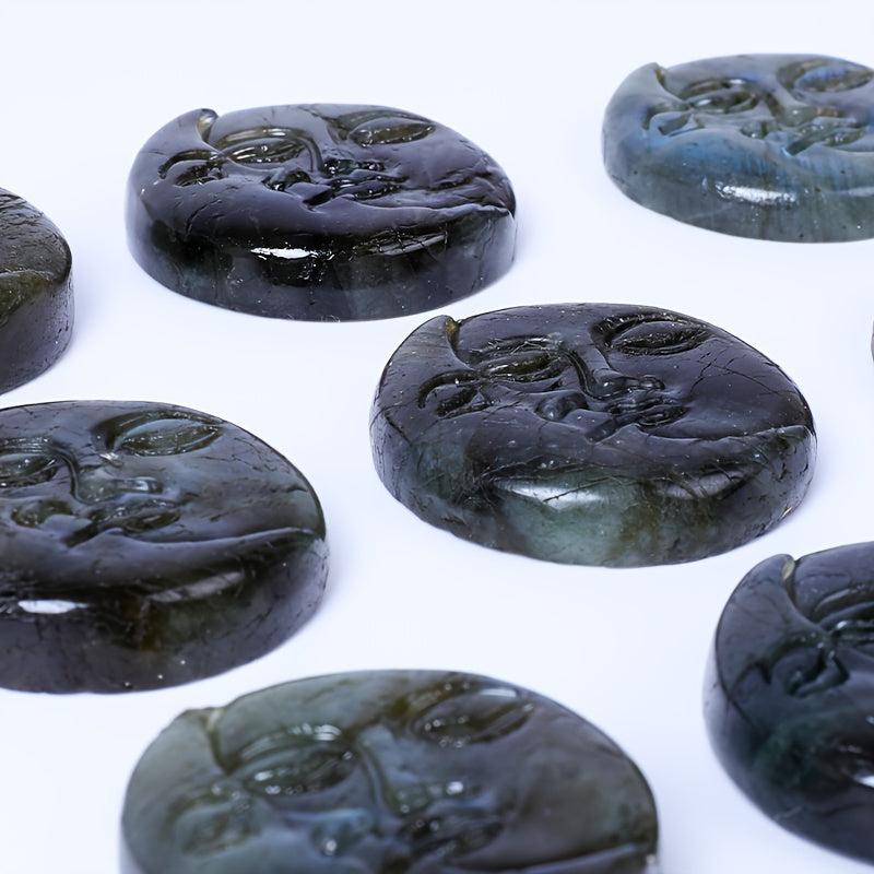 Labradorite Sun Moon Face Quartz Stone Mineral Specimen Home Decor Gift