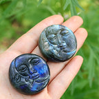 Labradorite Sun Moon Face Quartz Stone Mineral Specimen Home Decor Gift