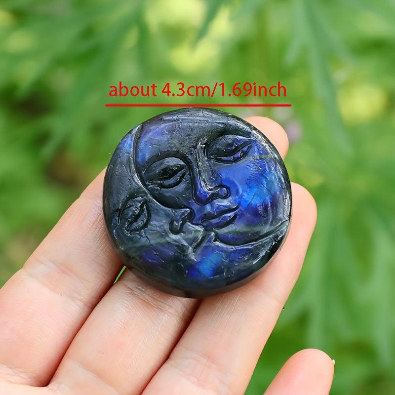 Labradorite Sun Moon Face Quartz Stone Mineral Specimen Home Decor Gift