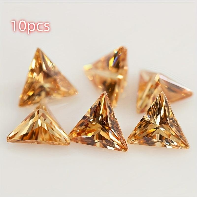 10pcs Triangle Right Angle Cut Cubic 0.236 Sparkling Culet CZ Stones