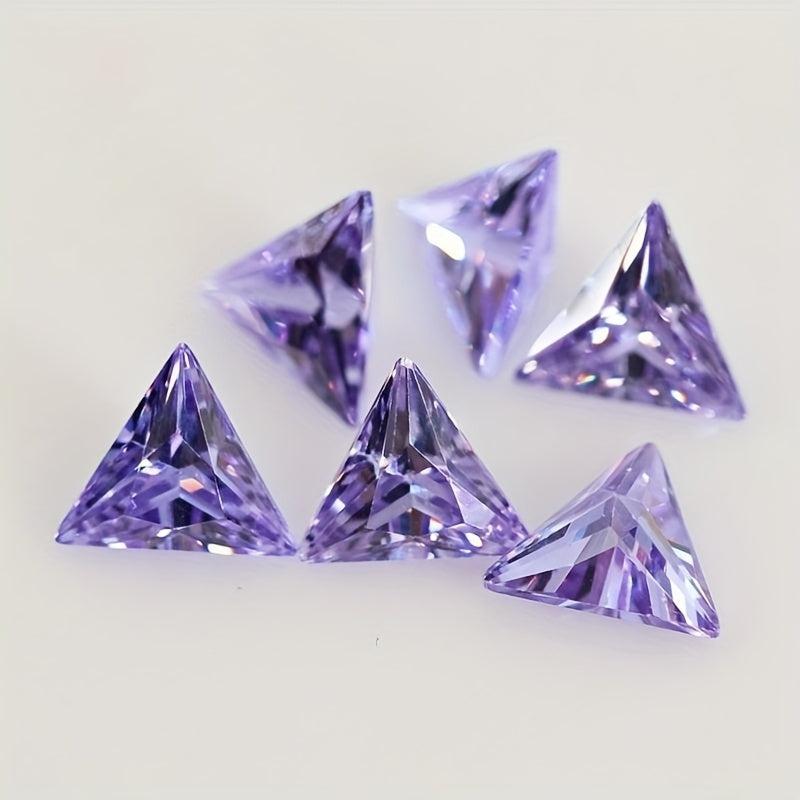 10pcs Triangle Right Angle Cut Cubic 0.236 Sparkling Culet CZ Stones