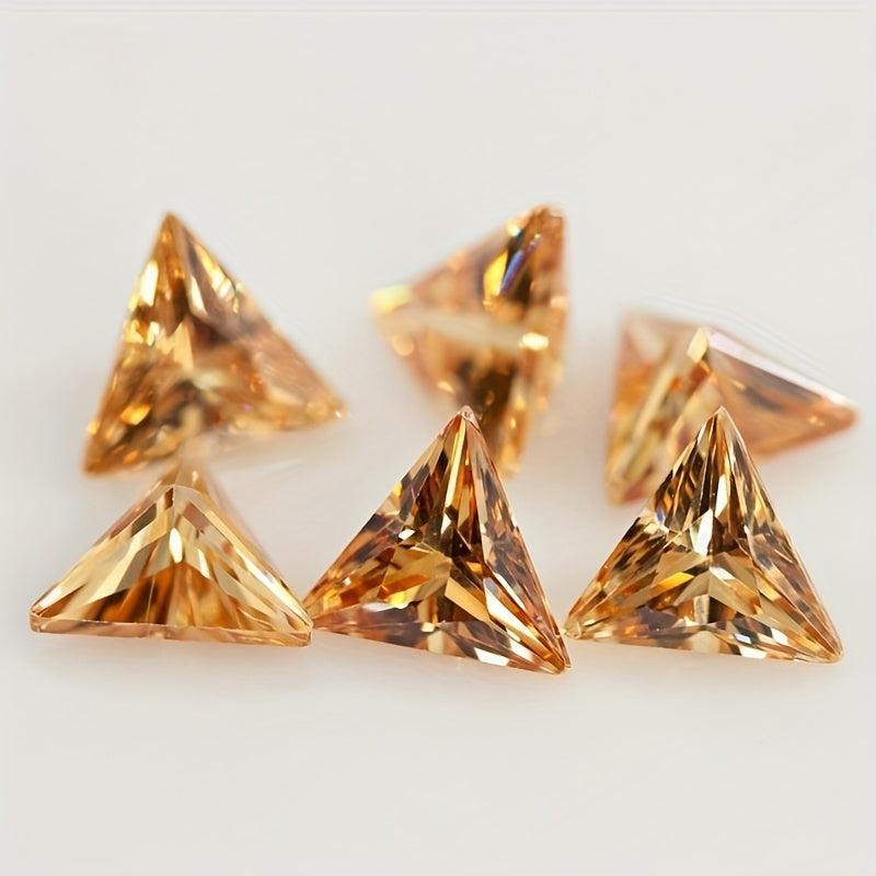 10pcs Triangle Right Angle Cut Cubic 0.236 Sparkling Culet CZ Stones
