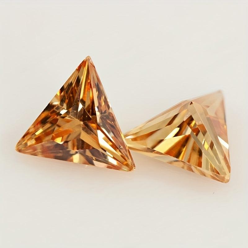 10pcs Triangle Right Angle Cut Cubic 0.236 Sparkling Culet CZ Stones