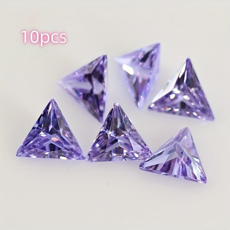 10pcs Triangle Right Angle Cut Cubic 0.236 Sparkling Culet CZ Stones
