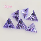 10pcs Triangle Right Angle Cut Cubic 0.236 Sparkling Culet CZ Stones