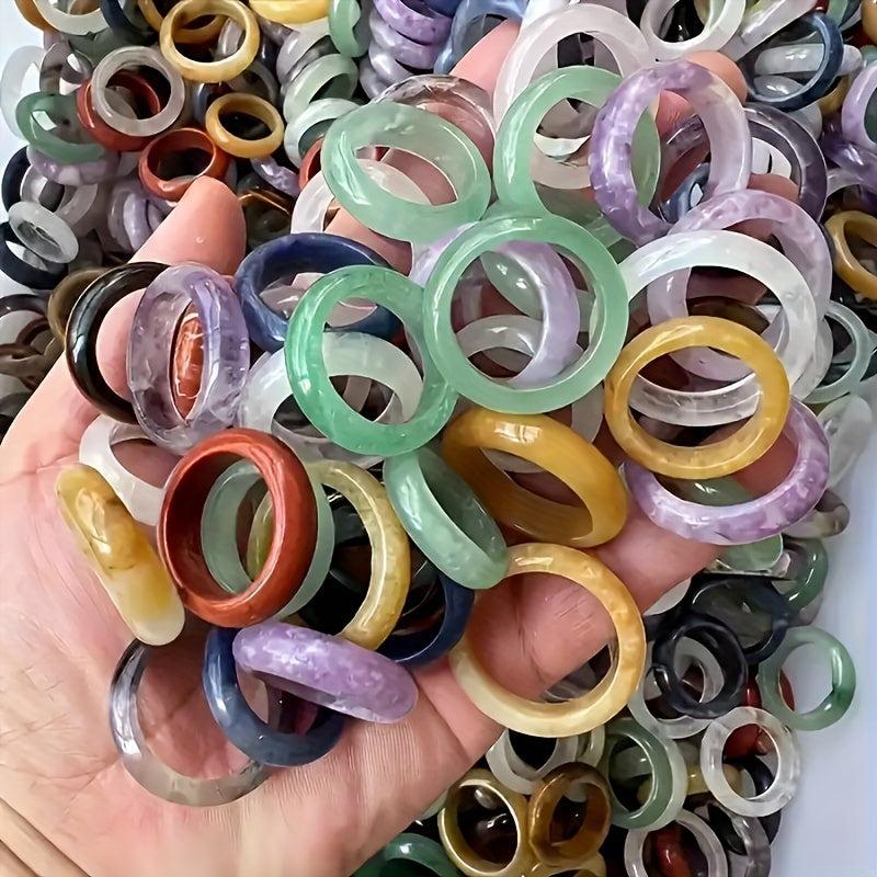 JXMYBA Natural Agate & Ring - Perfect Love Gift