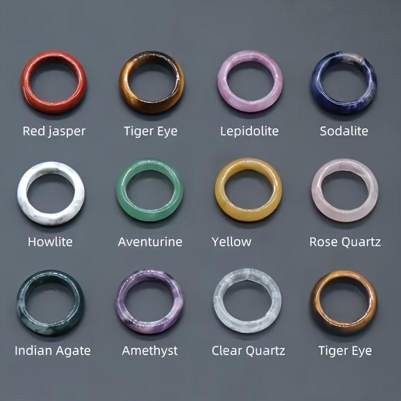 JXMYBA Natural Agate & Ring - Perfect Love Gift