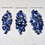 Natural Stripe Agate Gravel Chips Polished Stones Deep Navy Purple Gray