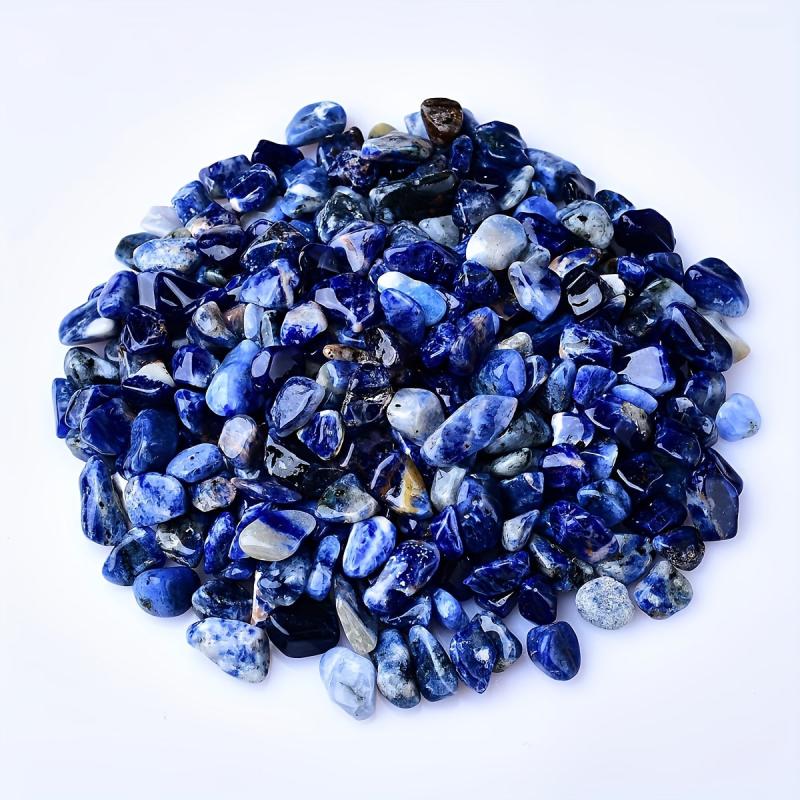 Natural Stripe Agate Gravel Chips Polished Stones Deep Navy Purple Gray