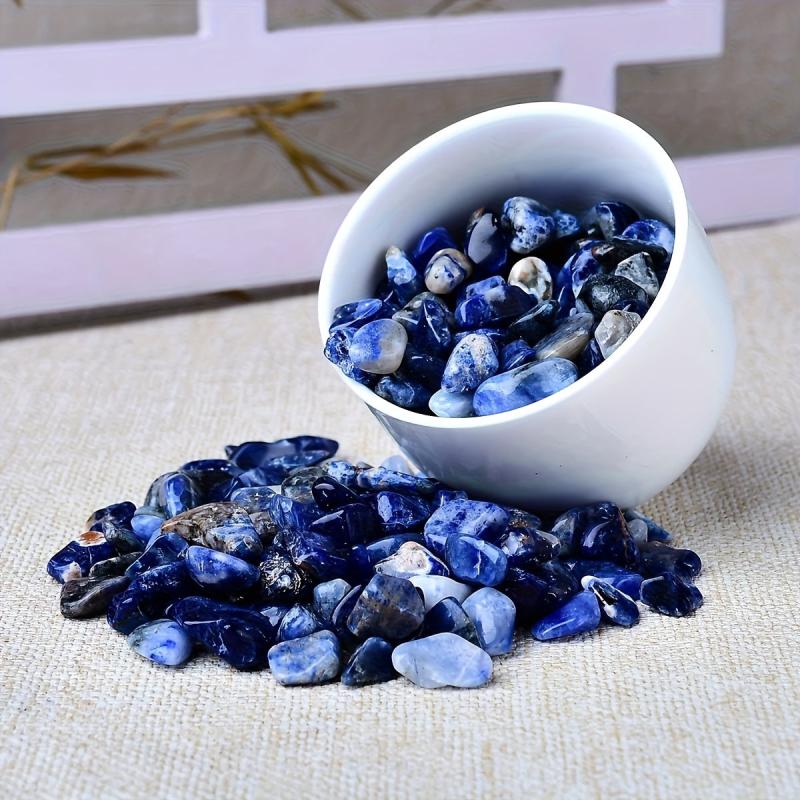 Natural Stripe Agate Gravel Chips Polished Stones Deep Navy Purple Gray