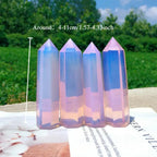 Artificial Rose Quartz Crystal Obelisk Cone Pastel Pink to Lavender Gradient
