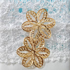 110pcs Golden Metal Flower Charms for DIY Crafts